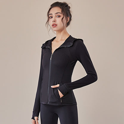 Hooded Sportswear Women's Outerwear Workout Clothes